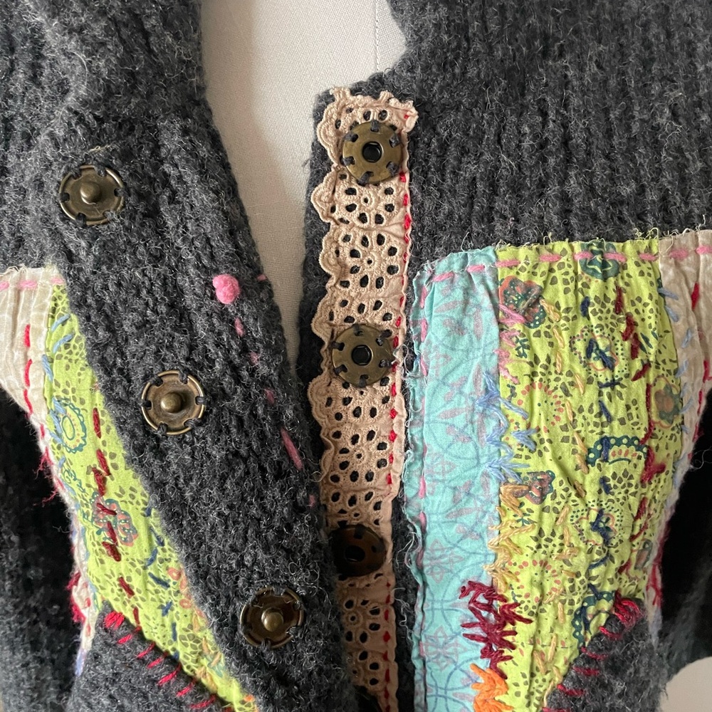 Free People | 'Grandma Goes West' Patchwork Cardigan - Picture 5 of 8